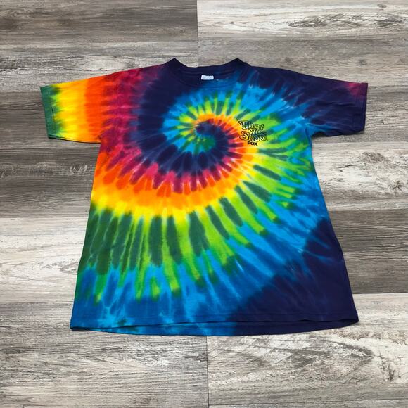 Vintage 90s Swirl Tie‎ Dye That 70's Show FOX Rainbow Psychedelic Mens L T-Shirt - Picture 2 of 9